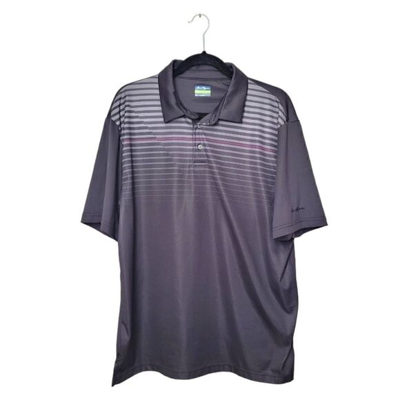 Ben Hogan Black Ombre Striped Golf Polo Shirt - Picture 1 of 4